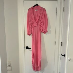 Bright Pink SWF Plunge Maxi ¾ Sleeve Dress